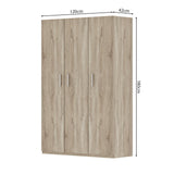 Opbergkast 'Mike' 120 cm 3 deuren Sonoma