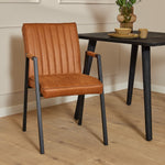 Eetkamerstoel Tivoli Bull | Cognac | Met armleuning