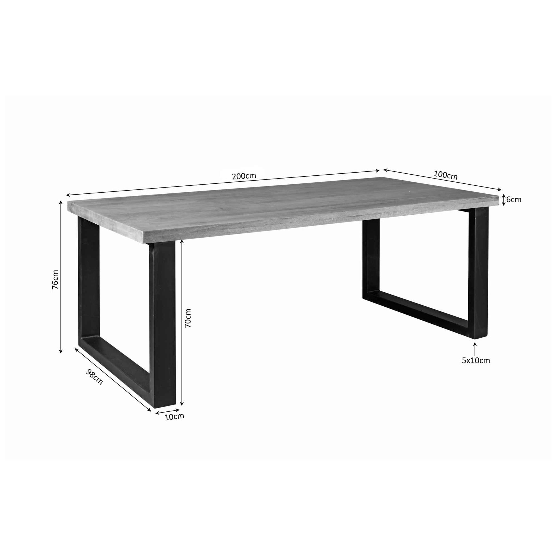 Eettafel Denver | | Rechthoek | U-poot