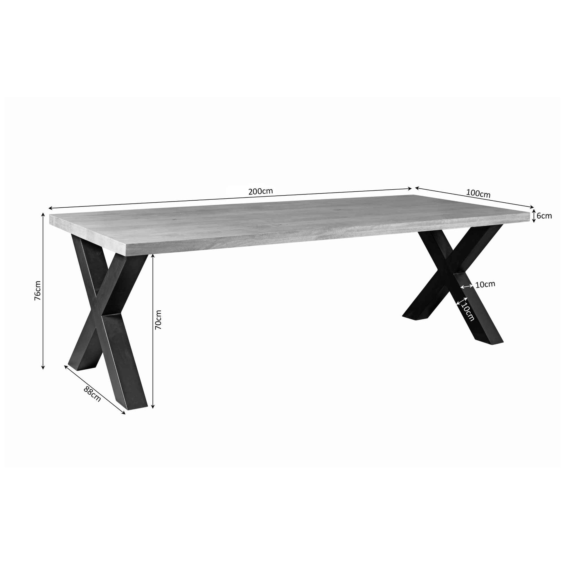Eettafel Denver | | Rechthoek | X-poot