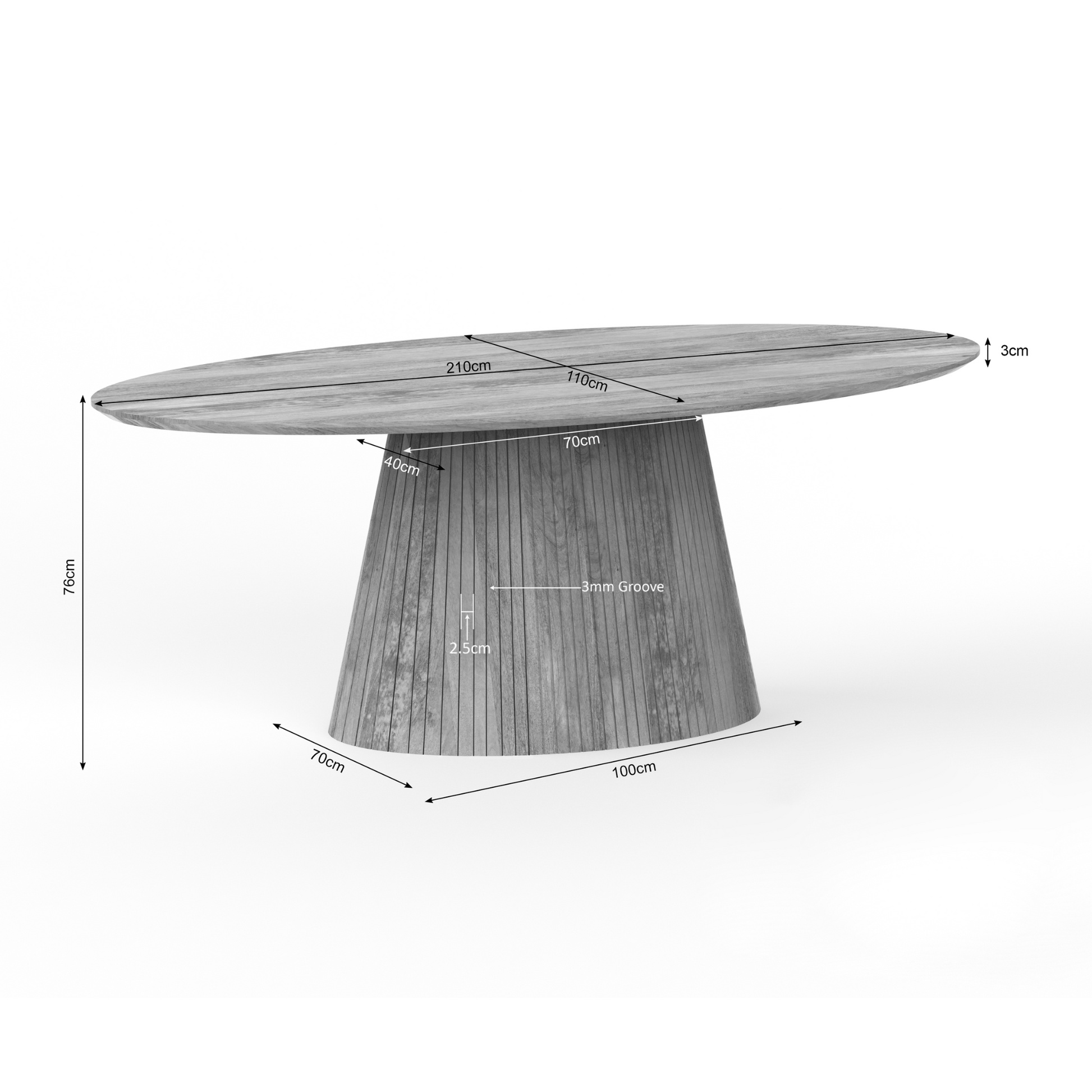 Eettafel Solana | | Naturel | Ovaal