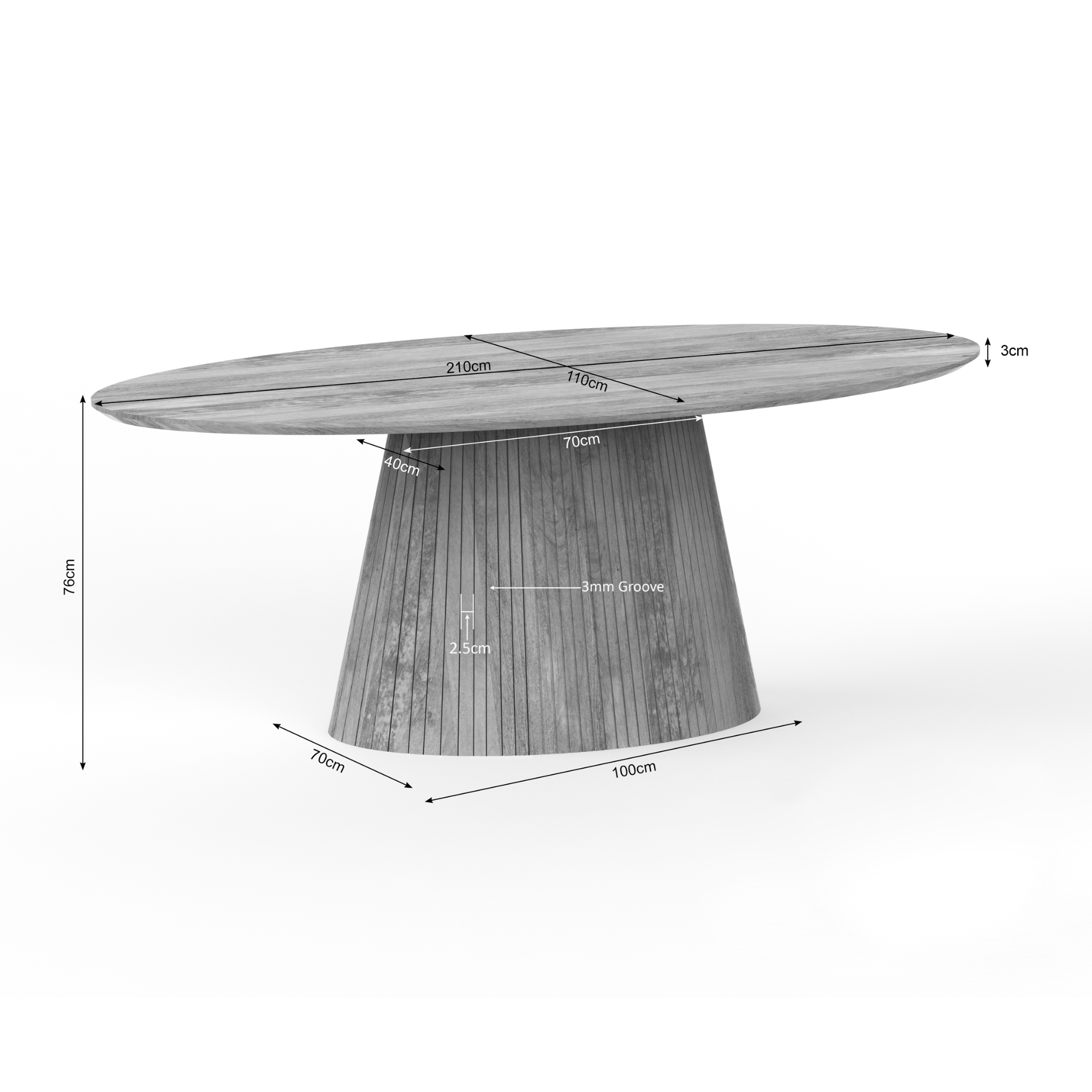 Eettafel Solana | | Naturel | Ovaal