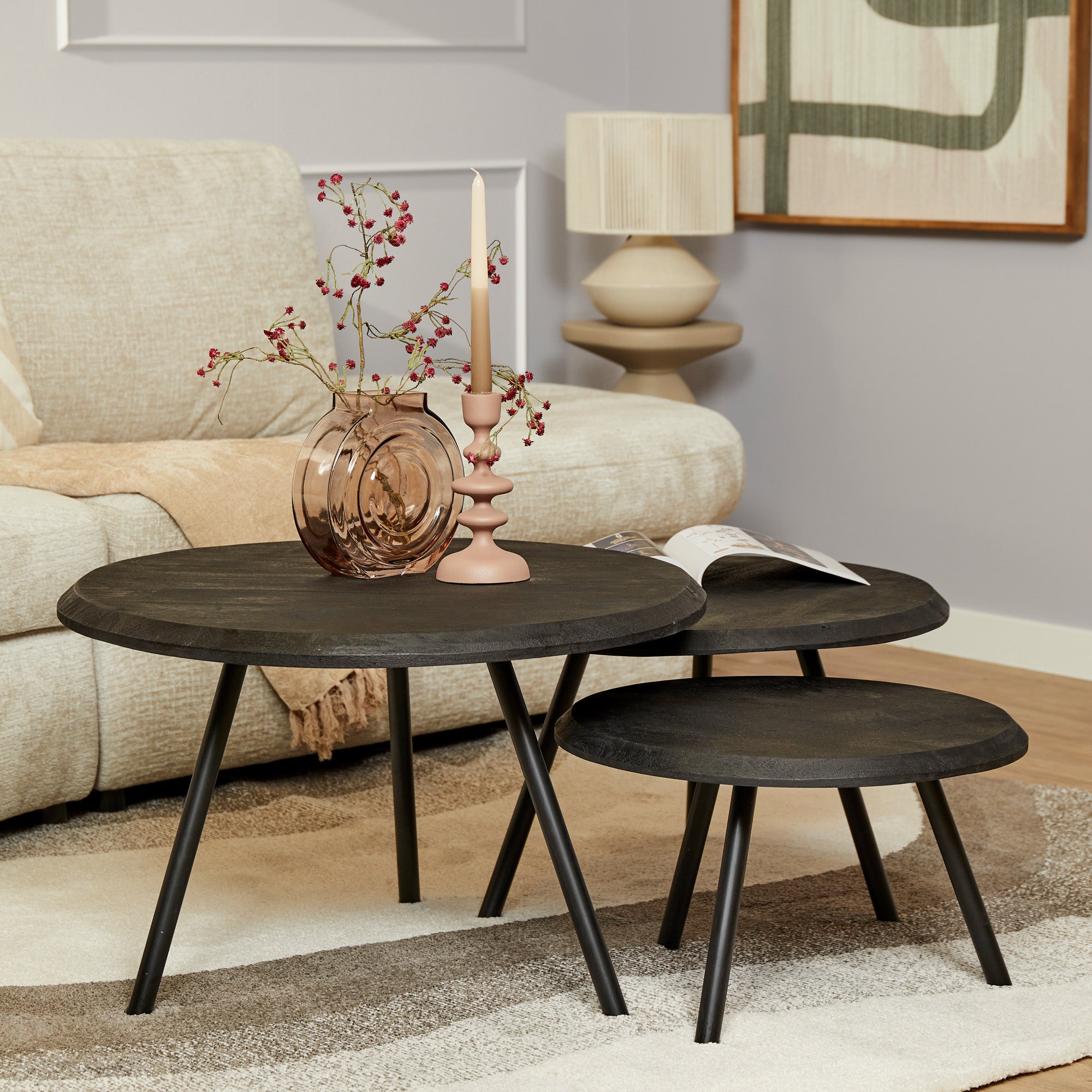 Salontafel Ohio Black | | set van 3