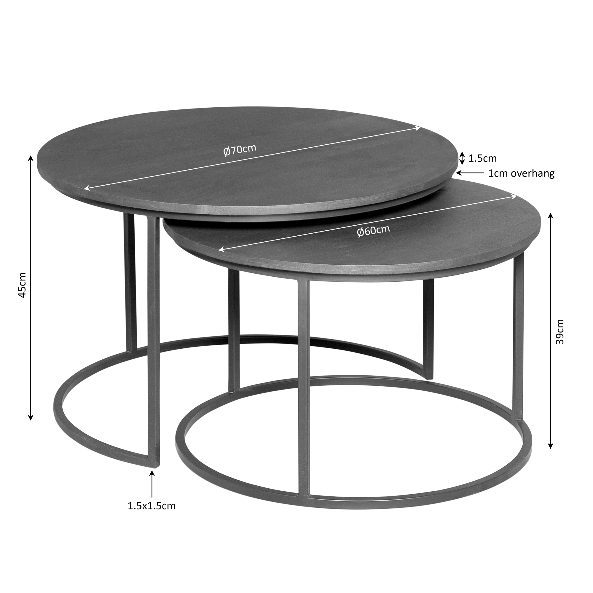 Salontafel Madison Brown | | set van 2