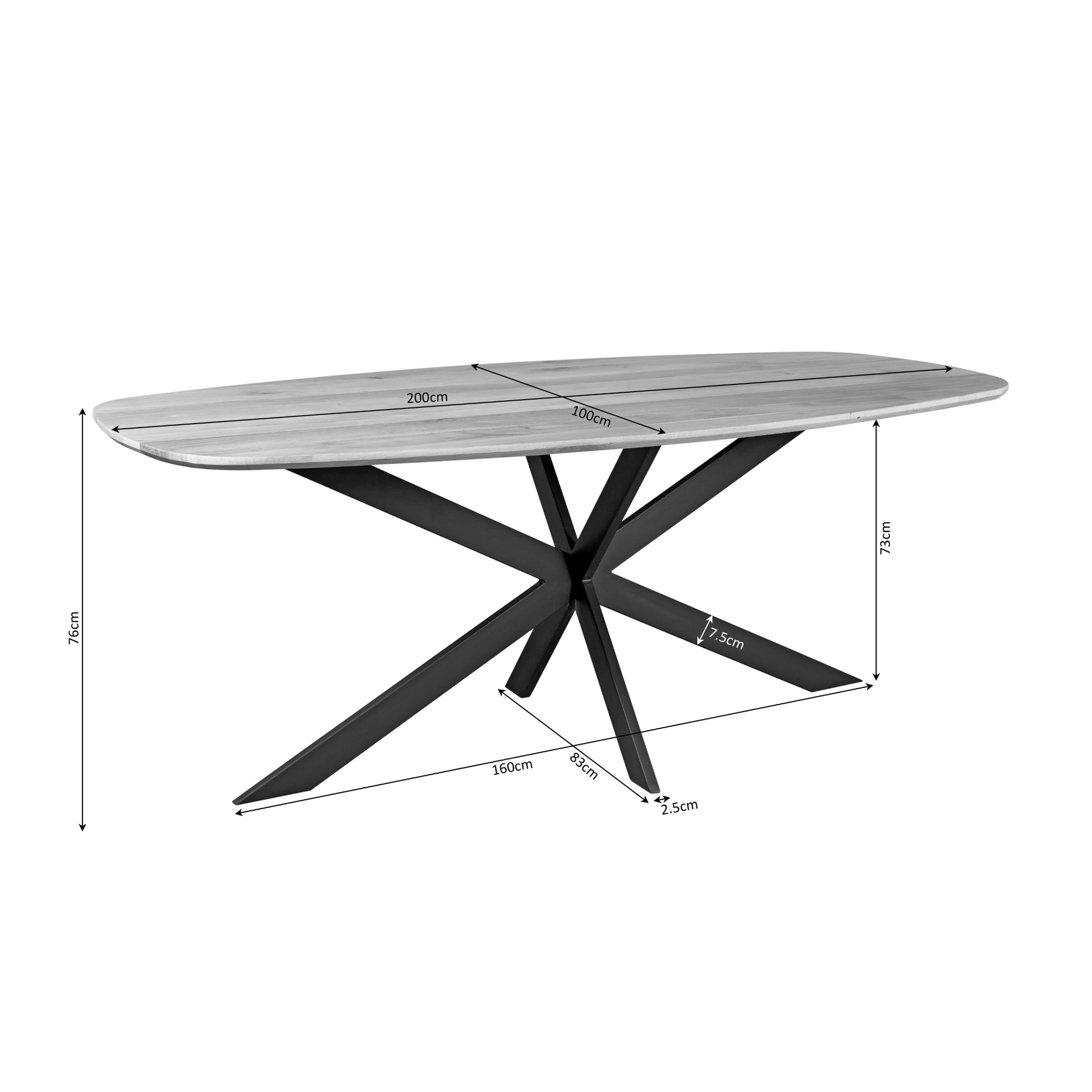 Eiken eettafel Ferris | Deens Ovaal | Naturel
