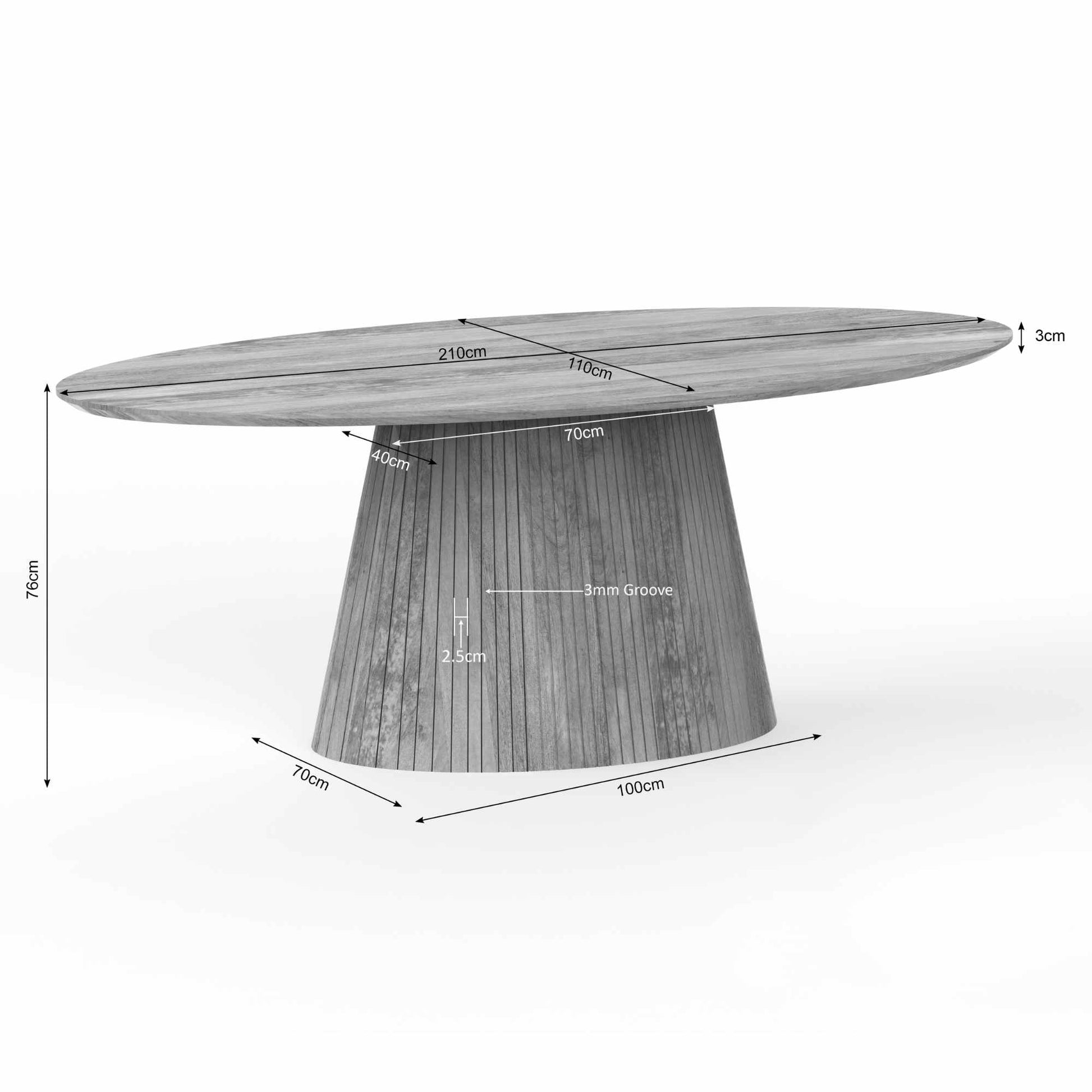 Eettafel Solana | | Ovaal | Taupe