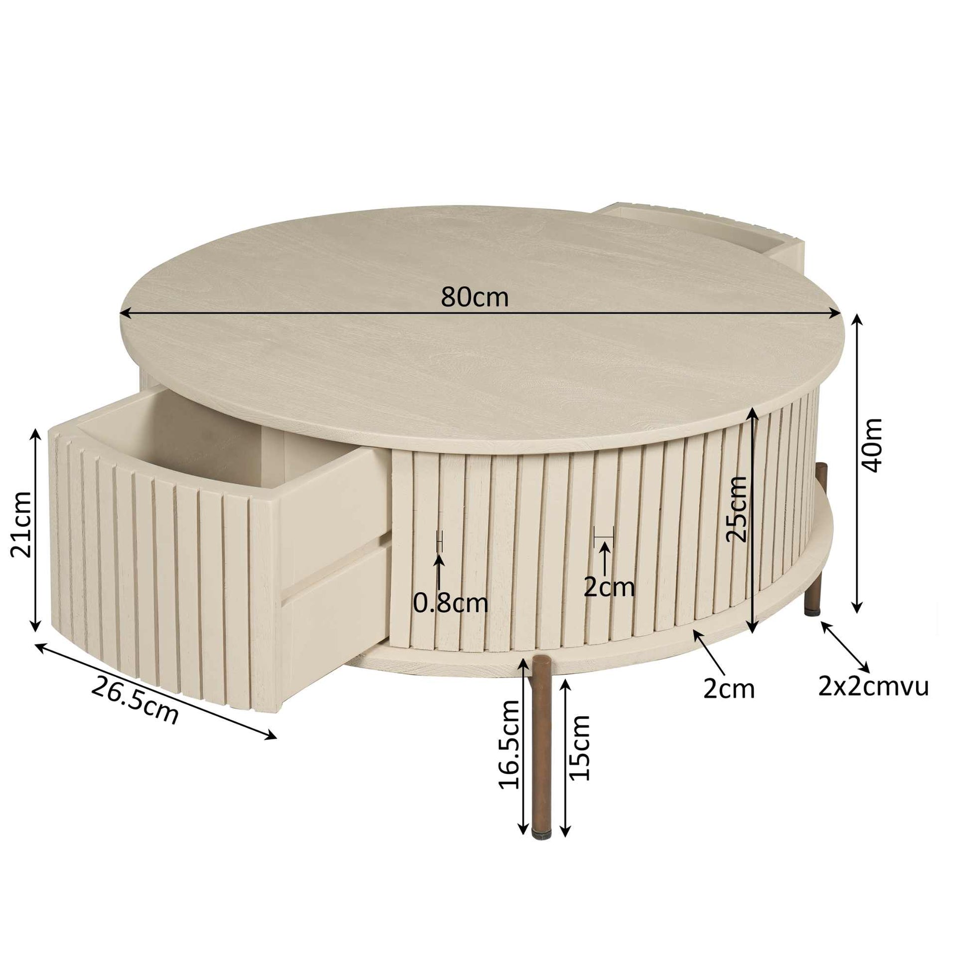 Salontafel Madison Sand | | Rond