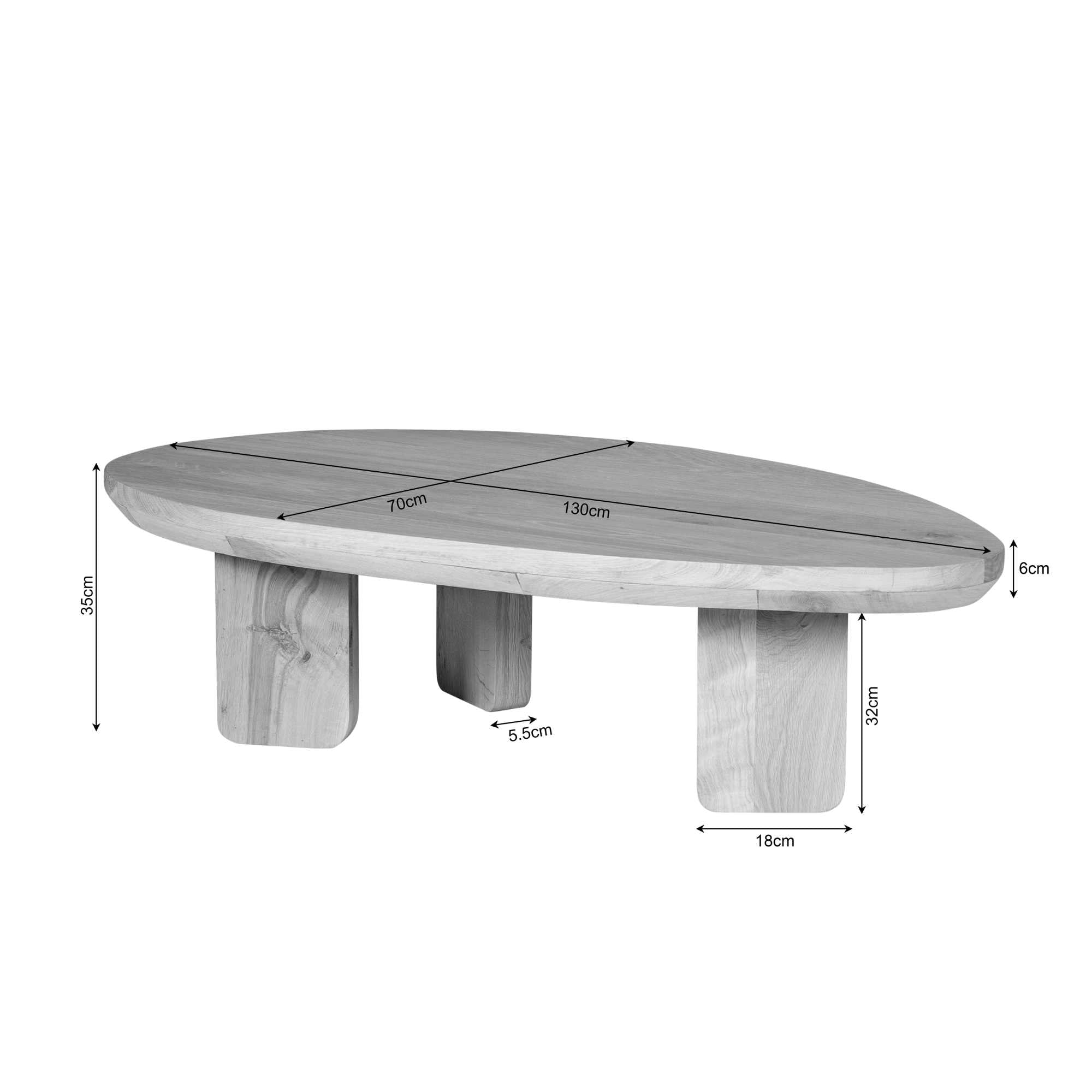 Salontafel Zillah | | Naturel Eiken