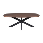 Eettafel Madison Walnut | | Deens Ovaal | Poot Black