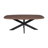 Eettafel Madison Walnut | | Deens Ovaal | Poot Black
