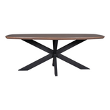 Eettafel Madison Walnut | | Deens Ovaal | Poot Black