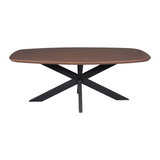 Eettafel Madison Walnut | | Deens Ovaal | Poot Black