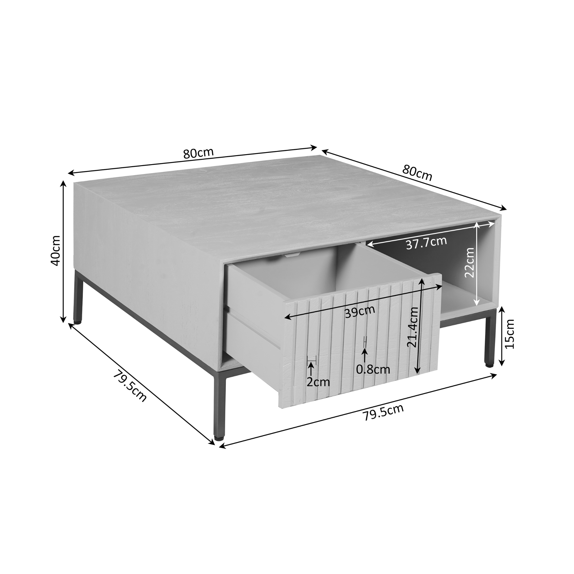 Salontafel Madison Brown | | Vierkant
