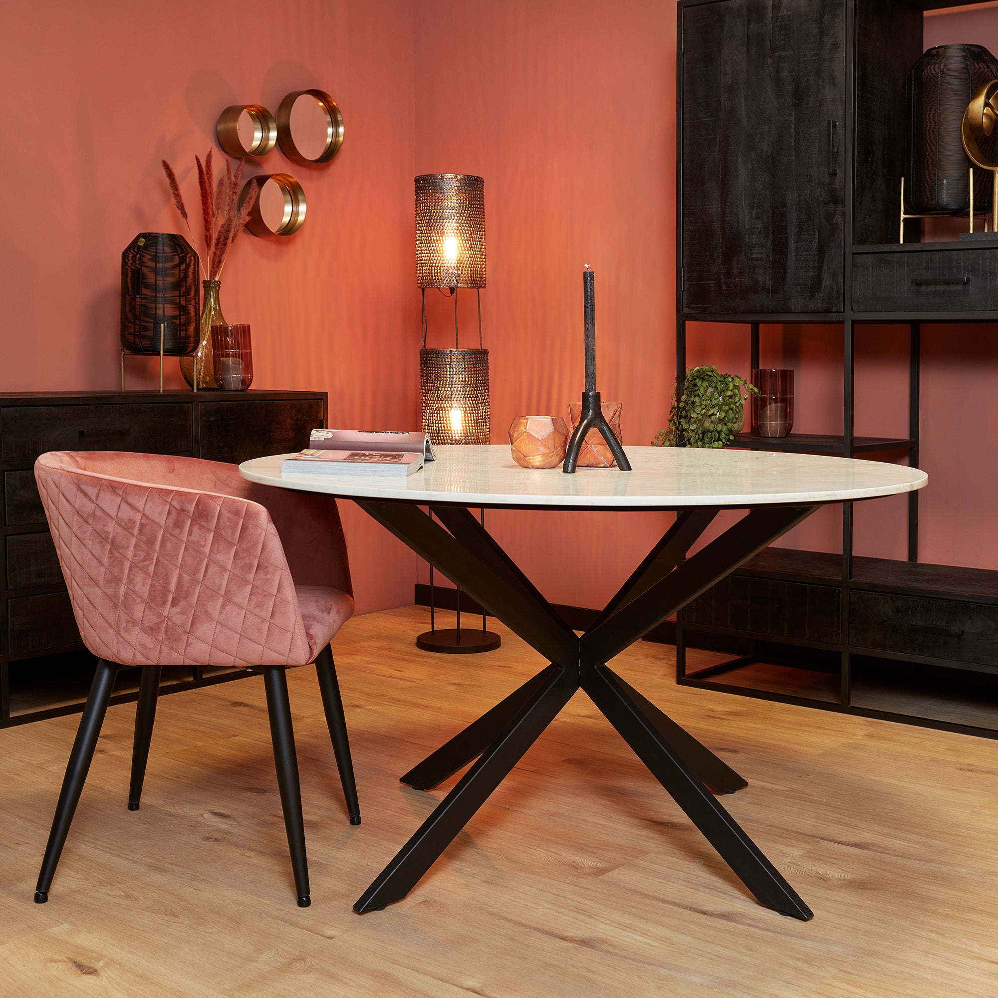 Eettafel Lynn White marble | | Rond