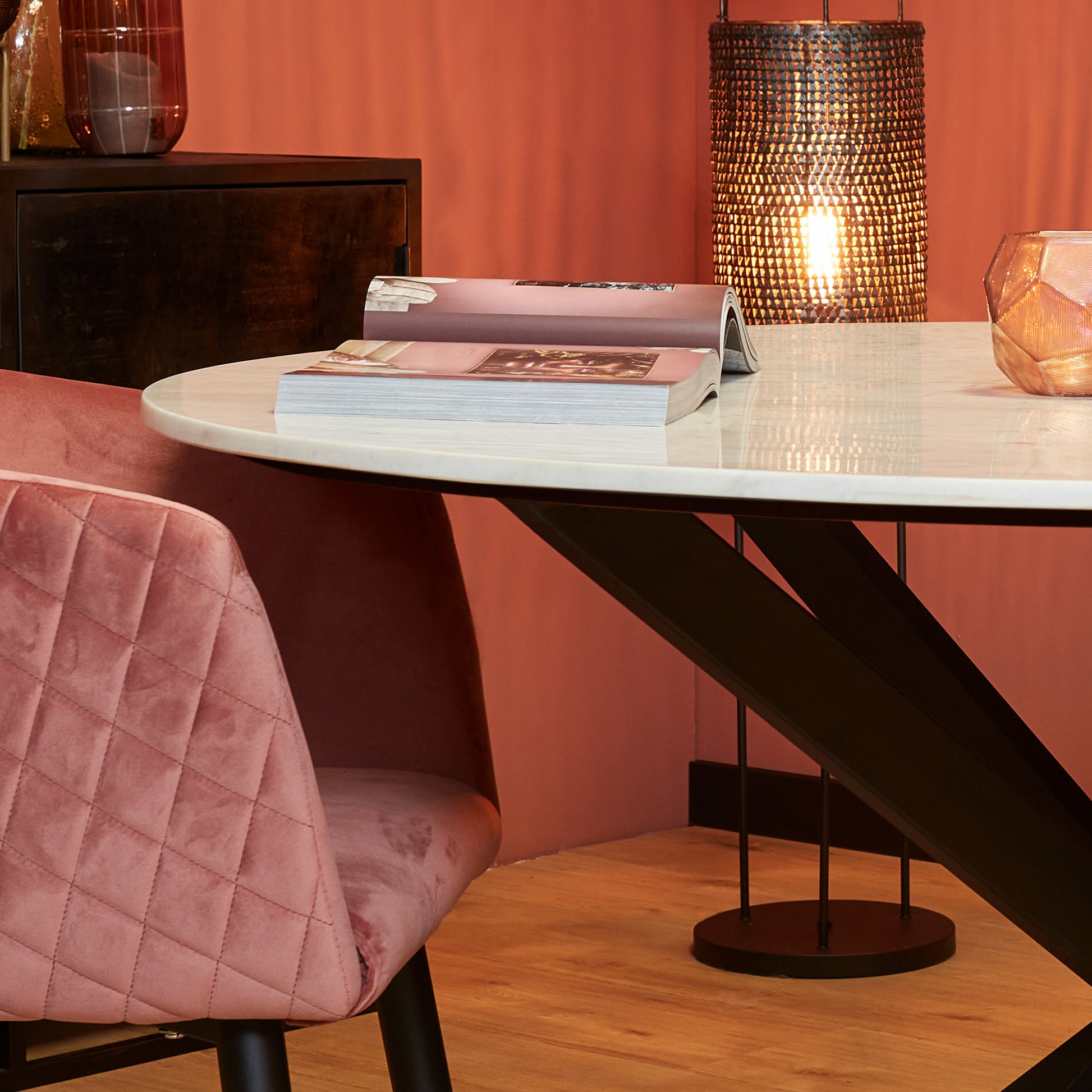 Eettafel Lynn White marble | | Rond
