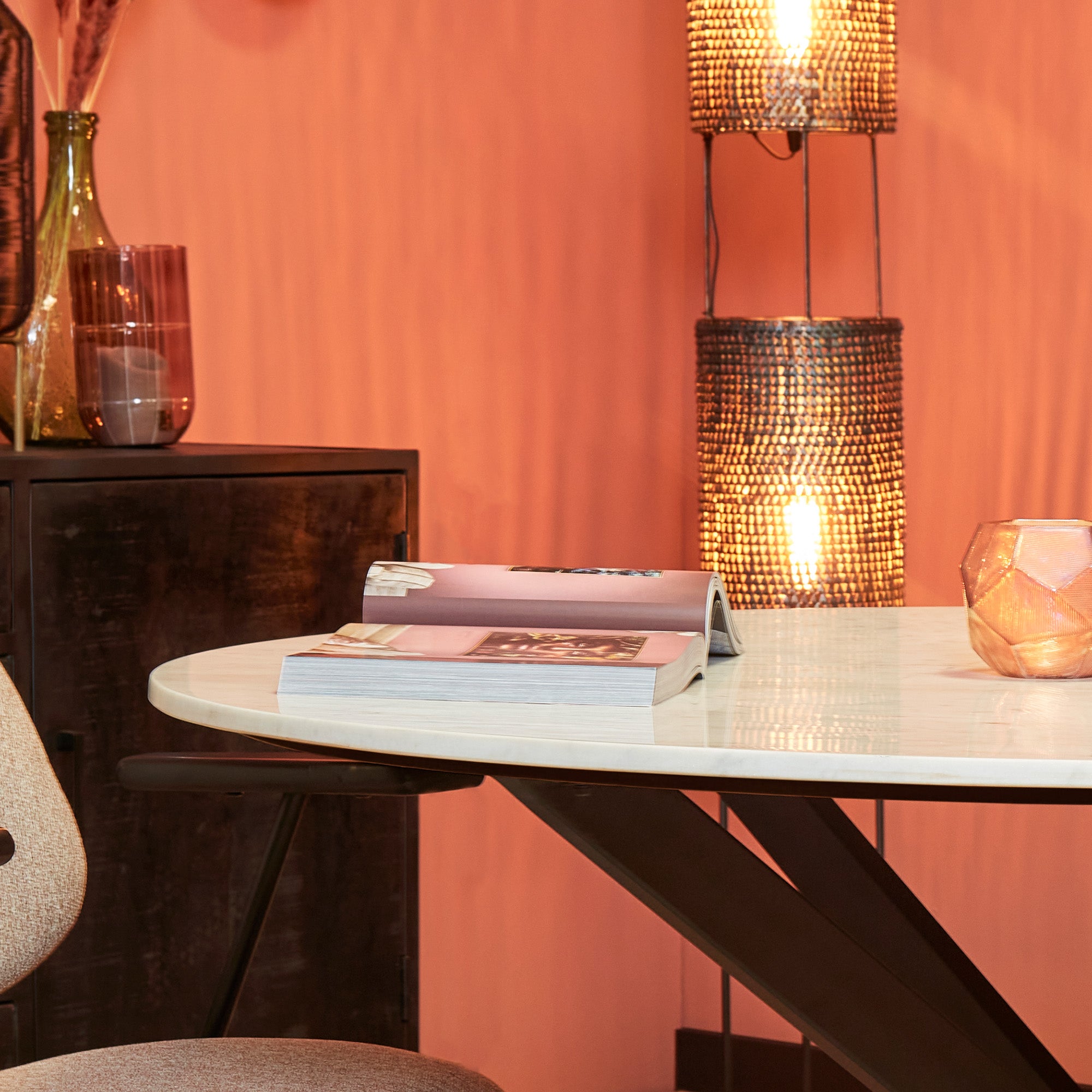 Eettafel Lynn White marble | | Rond