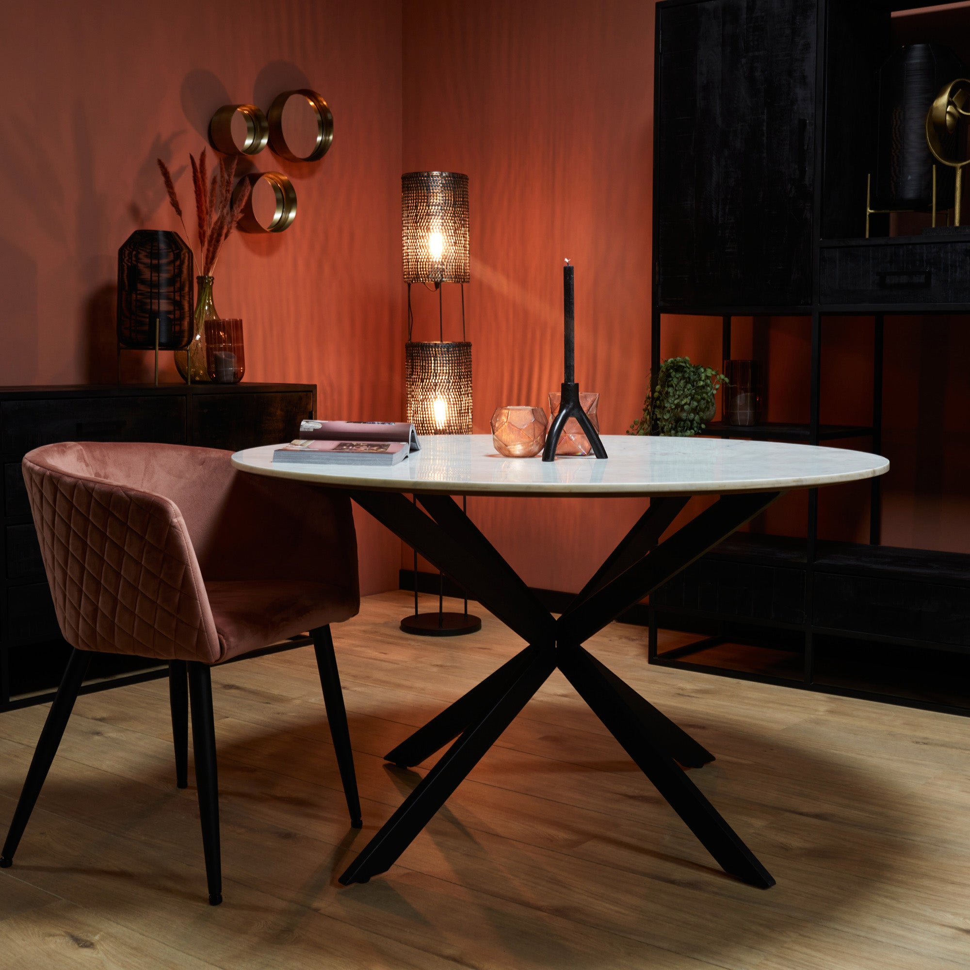 Eettafel Lynn White marble | | Rond