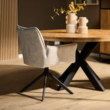 Eetkamerstoel Dani Velvet | Champagne | Met armleuning