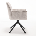 Eetkamerstoel Dani Velvet | Champagne | Met armleuning