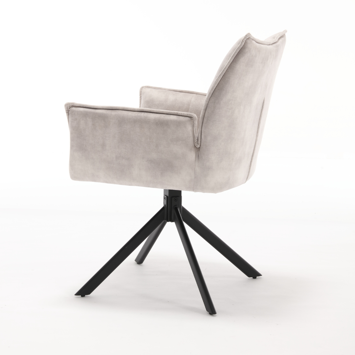 Eetkamerstoel Dani Velvet | Champagne | Met armleuning