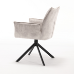 Eetkamerstoel Dani Velvet | Champagne | Met armleuning