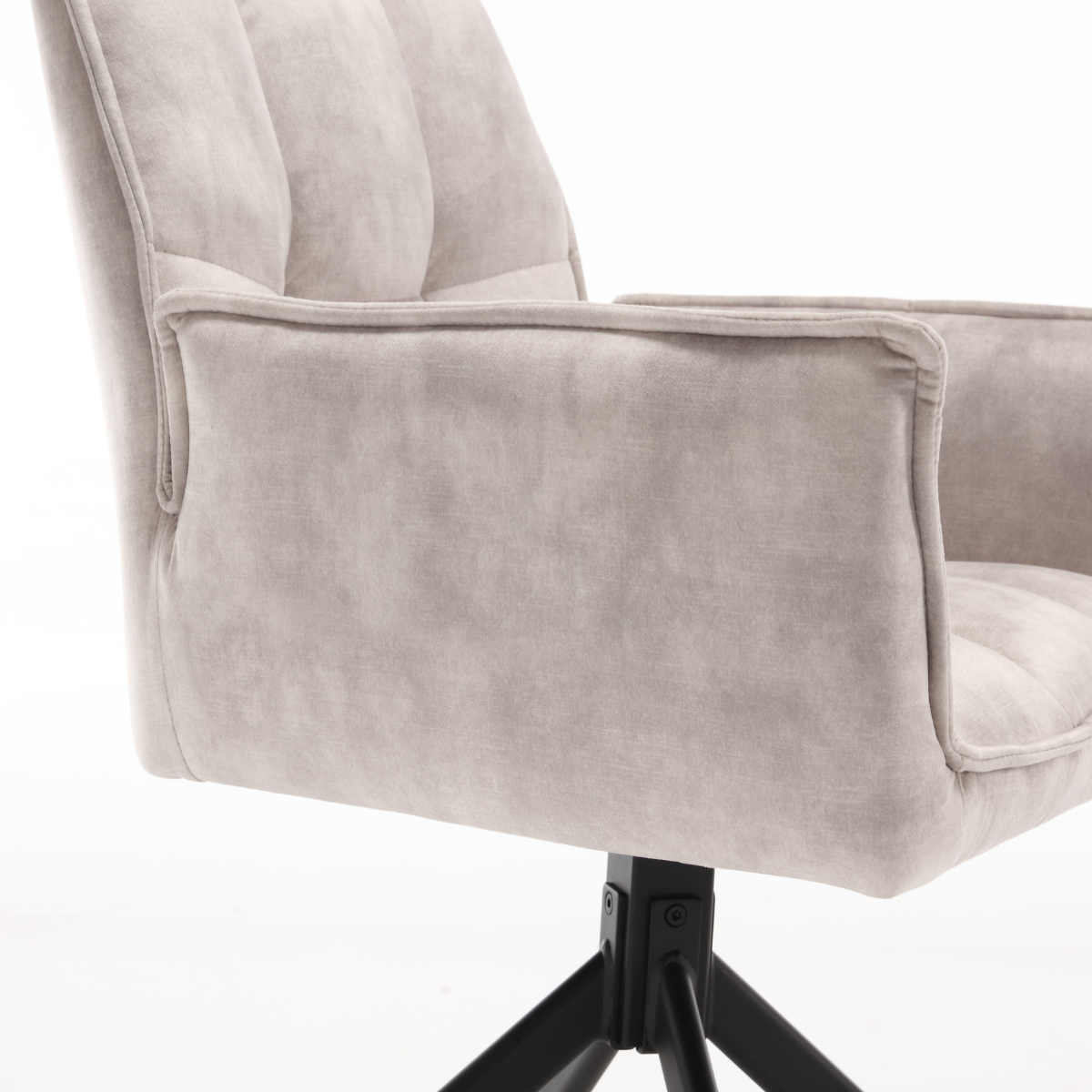 Eetkamerstoel Dani Velvet | Champagne | Met armleuning