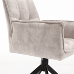 Eetkamerstoel Dani Velvet | Champagne | Met armleuning