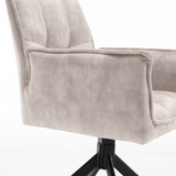 Eetkamerstoel Dani Velvet | Champagne | Met armleuning