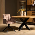 Eetkamerstoel Dani Velvet | Beige | Met armleuning