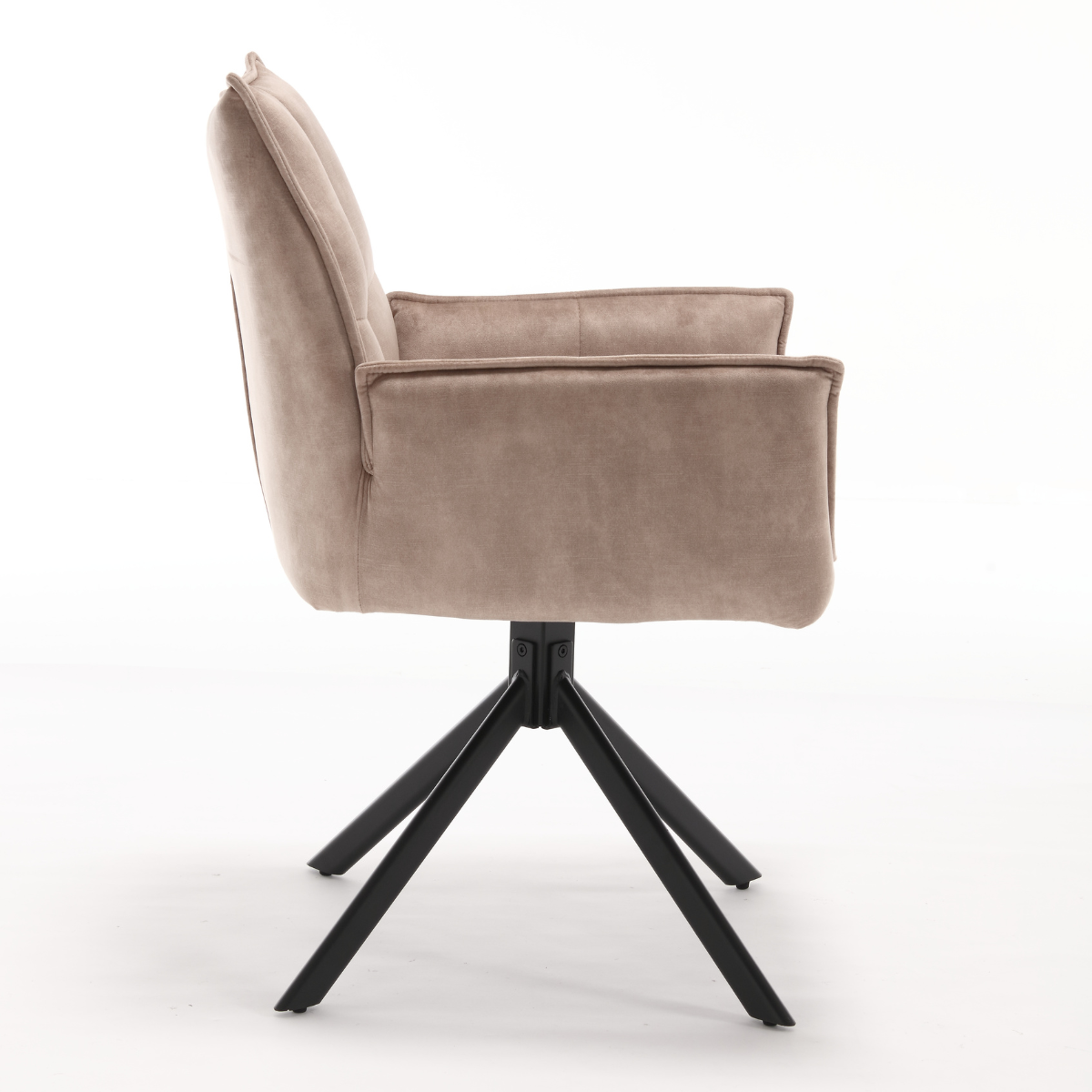 Eetkamerstoel Dani Velvet | Beige | Met armleuning