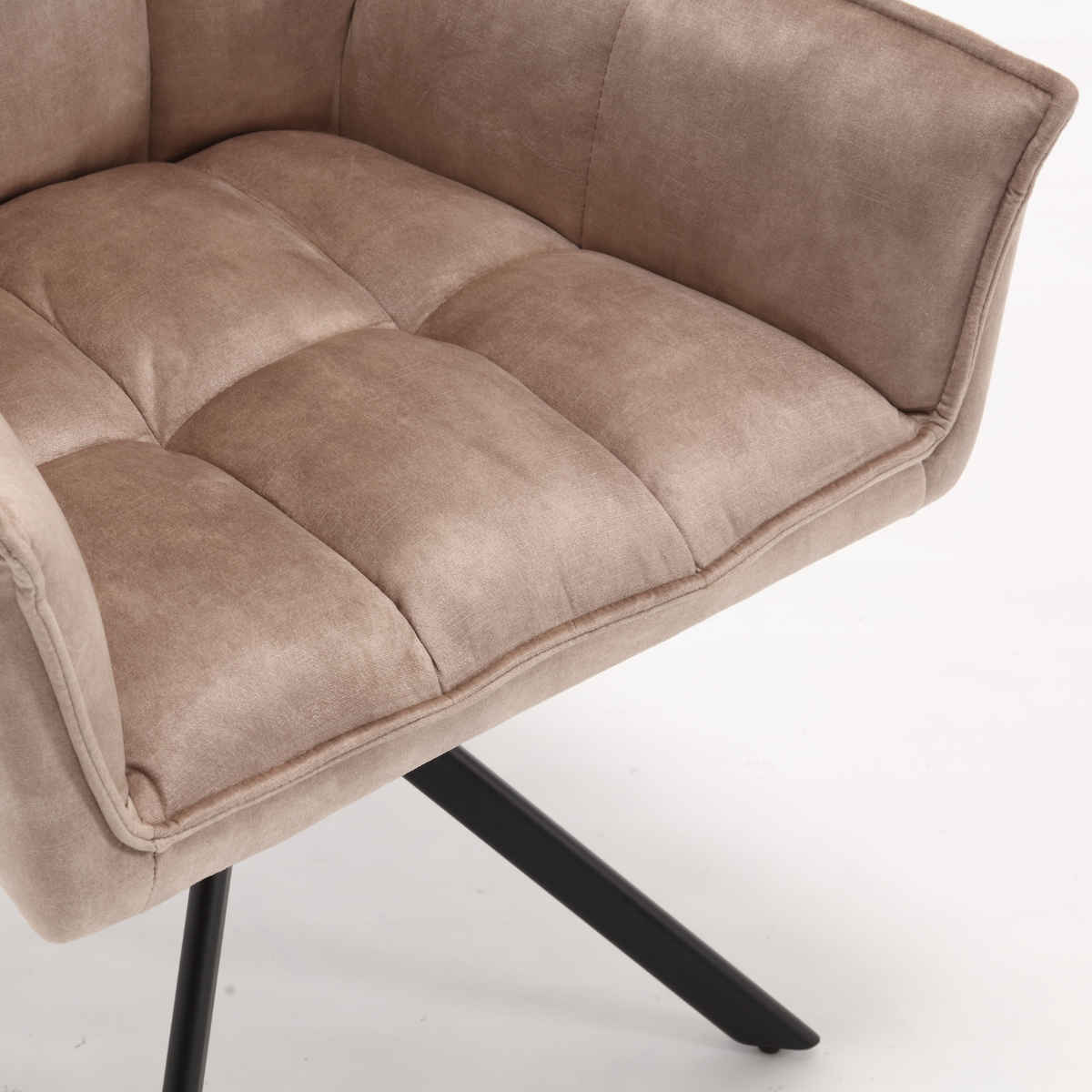 Eetkamerstoel Dani Velvet | Beige | Met armleuning