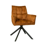 Eetkamerstoel Dani Velvet | Gold | Met armleuning