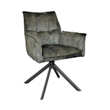 Eetkamerstoel Dani Velvet | Green | Met armleuning