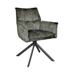 Eetkamerstoel Dani Velvet | Green | Met armleuning