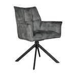 Eetkamerstoel Dani Velvet | Blue | Met armleuning