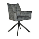 Eetkamerstoel Dani Velvet | Blue | Met armleuning