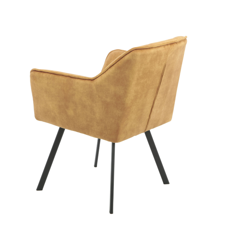 Eetkamerstoel Emma Velvet | Yellow | Met armleuning