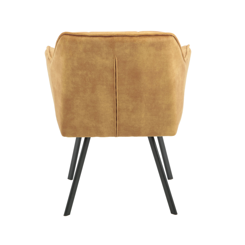 Eetkamerstoel Emma Velvet | Yellow | Met armleuning