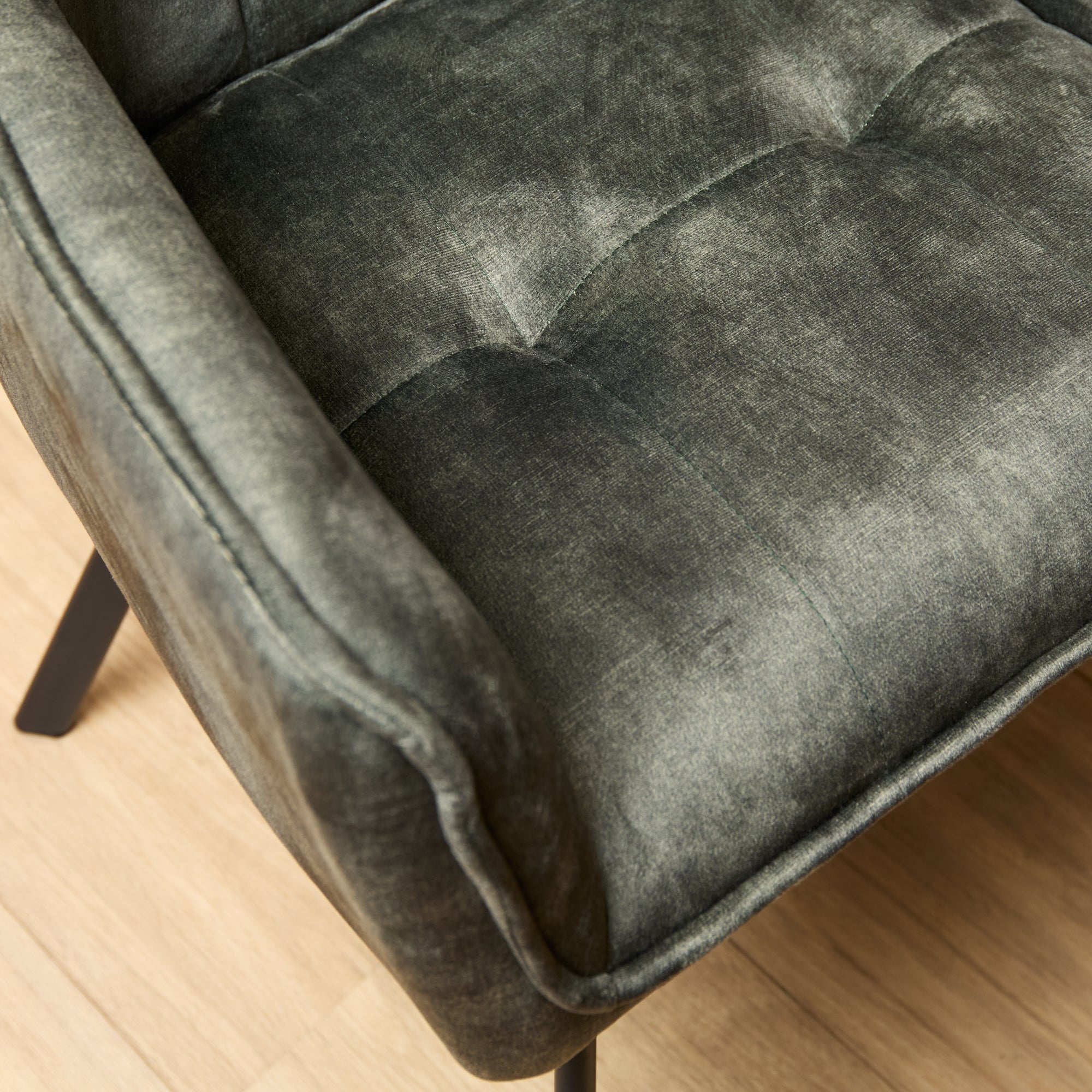 Eetkamerstoel Emma Velvet | Hunter Green | Met armleuning