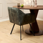 Eetkamerstoel Emma Velvet | Hunter Green | Met armleuning