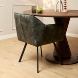 Eetkamerstoel Emma Velvet | Hunter Green | Met armleuning