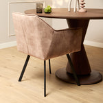 Eetkamerstoel Emma Velvet | Taupe | Met armleuning
