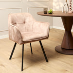 Eetkamerstoel Emma Velvet | Taupe | Met armleuning
