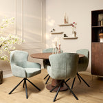 Eetkamerstoel Hanna | Water Green | Met armleuning