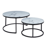 Salontafel 'Boston' Decor Glas Marmer Wit