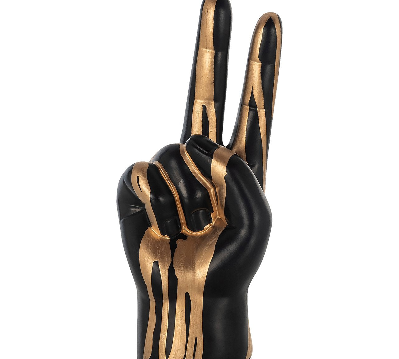 Deco object hand peace (Black/gold)