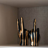 Deco object hand peace (Black/gold)