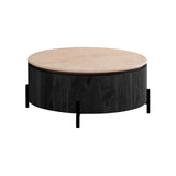 Salontafel Foster Black Ø100 cm - Flintstone Marmerlook