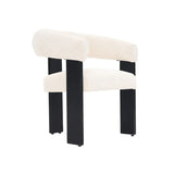 Stoel Japandi Sara ZB-5698 Wit - Zwarte poten