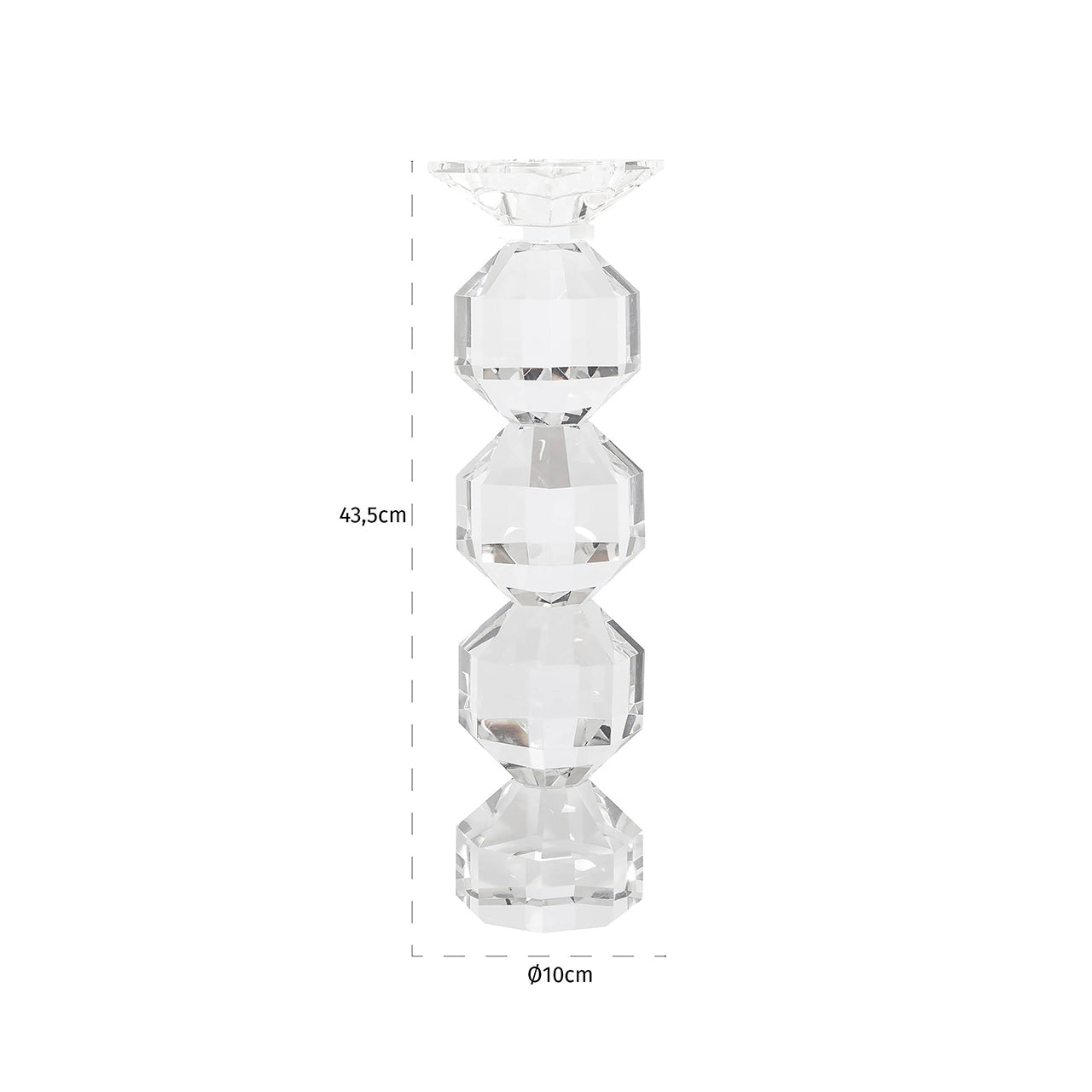 Kandelaar Safia groot (Clear transparent)